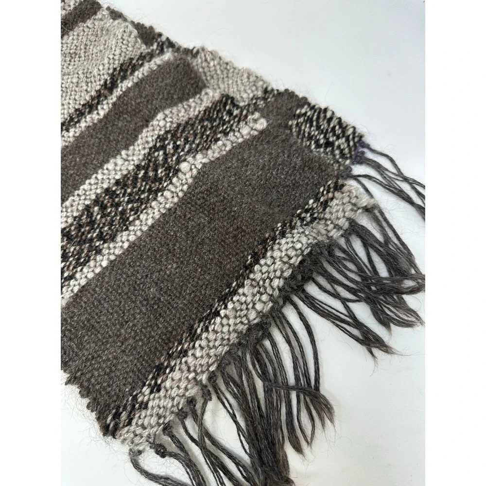 Unbranded Woven Wool Tasseled Scarf‎ Browns 9 x 72